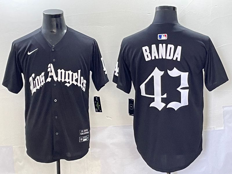 Men 2025 Los Angeles Dodgers #43 Banda Black Five generations Joint Name Nike MLB Jersey style 1
